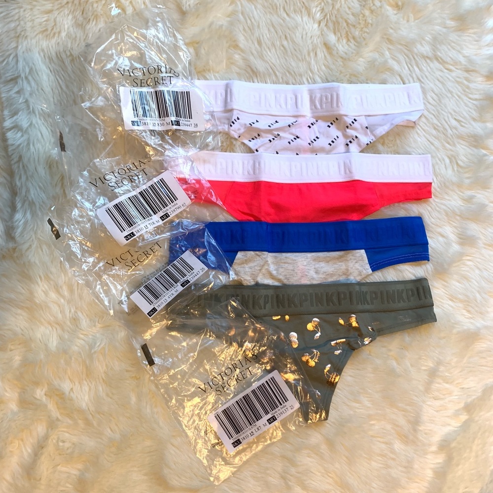 Pink Victoria’s Secret Size Medium Thong Set